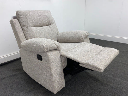 Limited Time Offer! Bellamy Grey Fabric Recliner Armchair