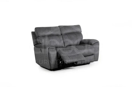 Portebello Electric Recliner Grey Fabric 3 Seater + 2 Seater + Armchair Sofa Suite Set