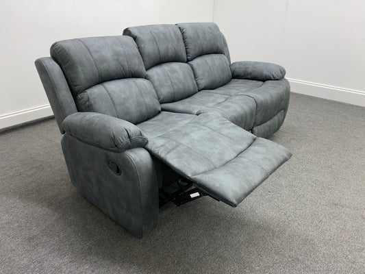 Willow Grey Fabric Reclining 3 Seater Sofa