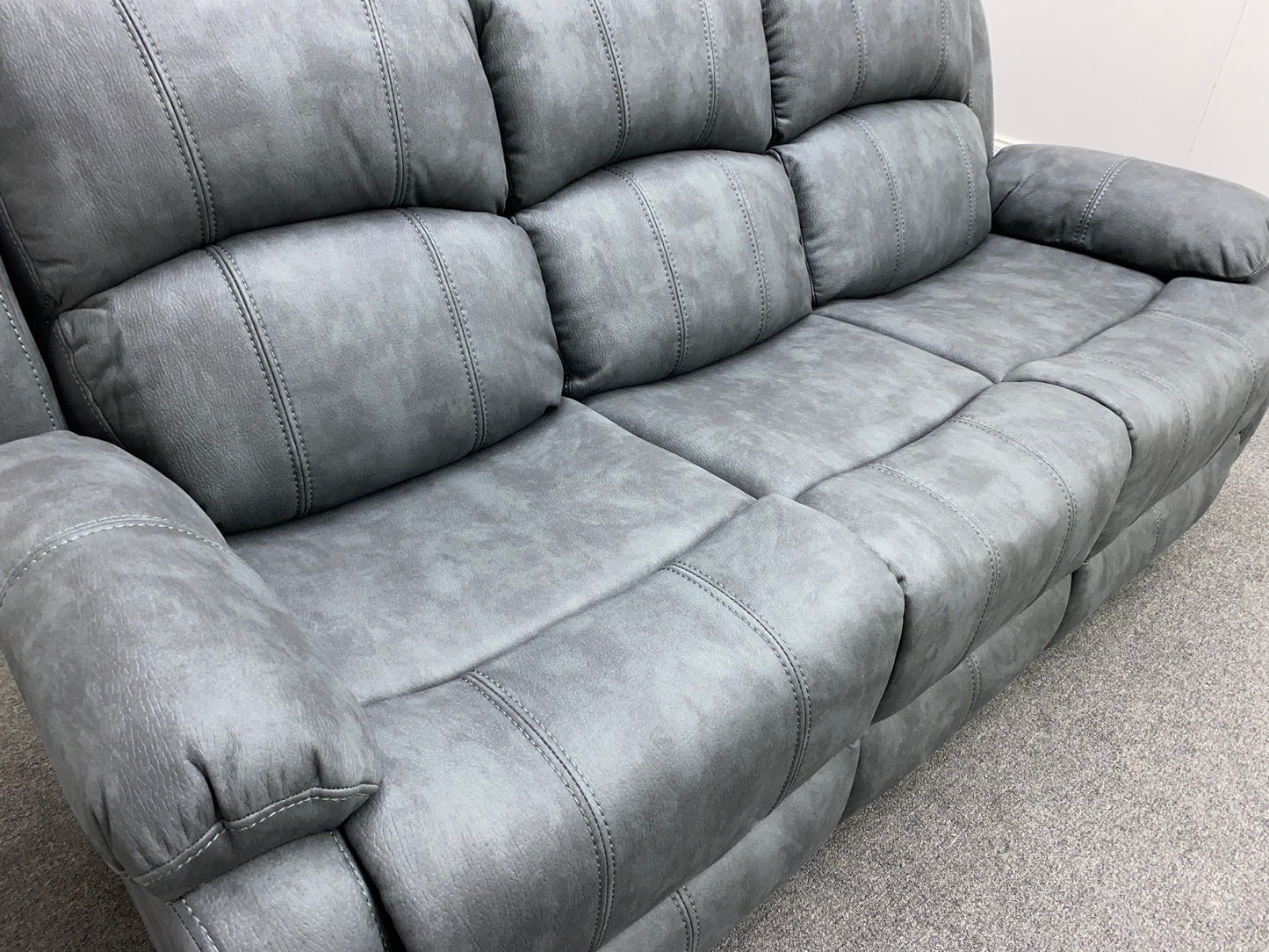 Willow Grey Fabric Reclining 3 Seater Sofa