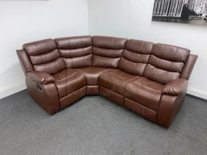 Landos Modular Recliner Brown Leather Corner Sofa