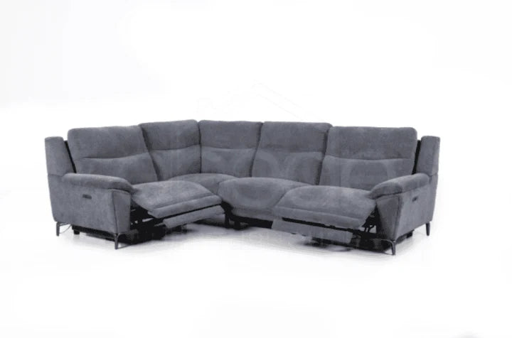 Wren Charcoal Fabric Electric / Power Reclining Sectional / Modular Corner Sofa Suite