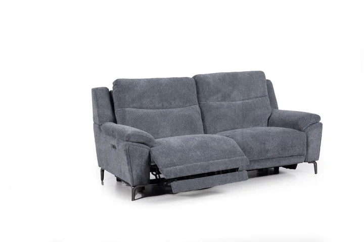 Wren Charcoal Fabric Electric / Power Reclining 3 Seater + 2 Seater + Armchair Sofa Suite Set