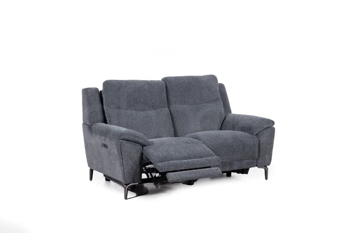 Wren Charcoal Fabric Electric / Power Reclining 3 Seater + 2 Seater + Armchair Sofa Suite Set